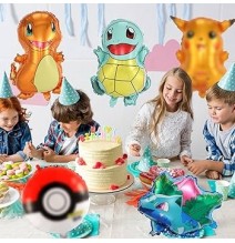 Ecost prekė po grąžinimo Pokemon gimtadienio dekoracijos: 42 vnt. anime balionų ir vakarėlio dekorac