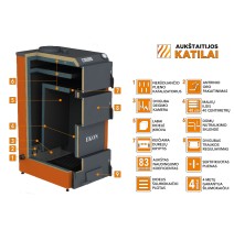 Katilas kieto kuro "EKON 20"20 kW