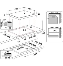 Įmontuojama dujinė kaitlentė Hotpoint Ariston HAGS 61F/WH