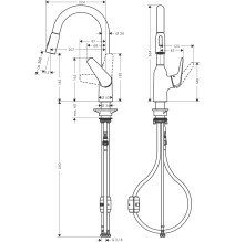 Virtuvinis maišytuvas su ištraukiama žarna Hansgrohe Focus M42 71862000