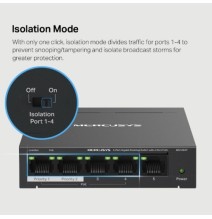 Mercusys MS105GP 5-Port Gigabit Desktop Šakotuvas su 4-Port PoE+