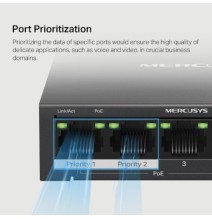 Mercusys MS105GP 5-Port Gigabit Desktop Šakotuvas su 4-Port PoE+